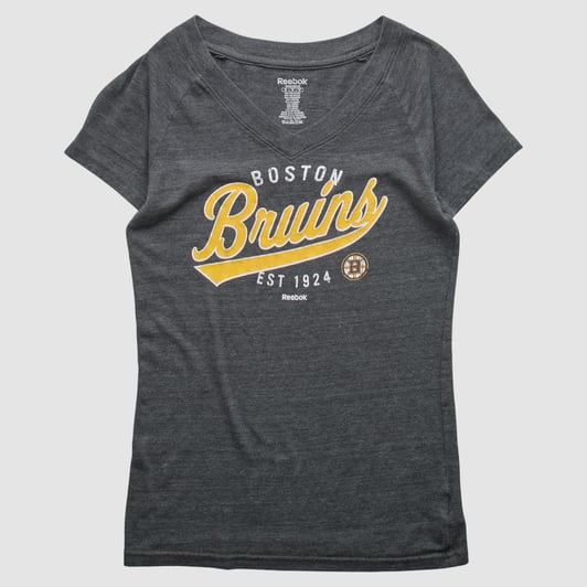 Boston Bruins Reebok 2010s T-shirt - Dark Heather Gray - M by Fanatics Real Vintage