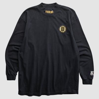 Boston Bruins Starter 90s Long Sleeve T-shirt - Black - M by Fanatics Real Vintage