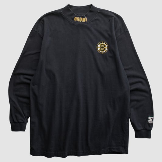 Boston Bruins Starter 90s Long Sleeve T-shirt - Black - M by Fanatics Real Vintage