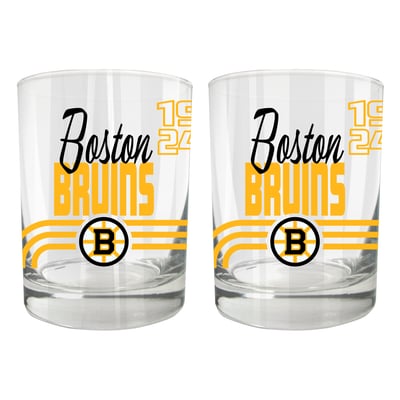 Boston Bruins Two-Piece 12oz. Heritage Rocks Glass Set