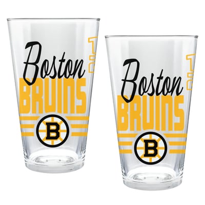 Boston Bruins Two-Piece 16oz. Heritage Pint Glass Set