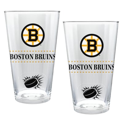 Boston Bruins Two-Piece 16oz. Stadium Pint Glass Set