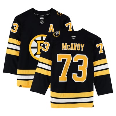 Charlie McAvoy Boston Bruins Autographed Fanatics Authentic Black Fanatics Premium Jersey