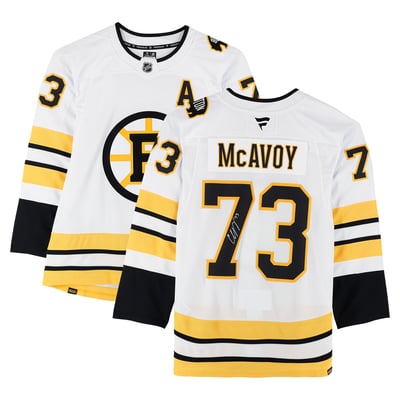 Charlie McAvoy Boston Bruins Autographed Fanatics Authentic White Fanatics Premium Jersey
