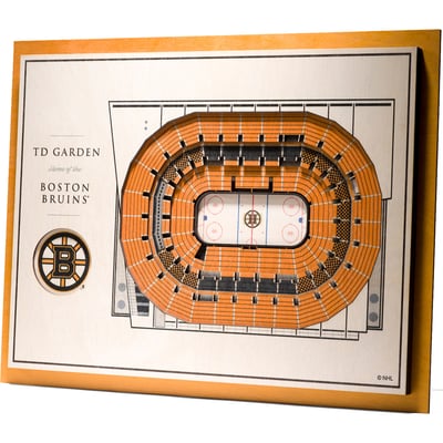 Boston Bruins Fanpoint 17'' x 13'' 5-Layer StadiumView 3D Wall Art