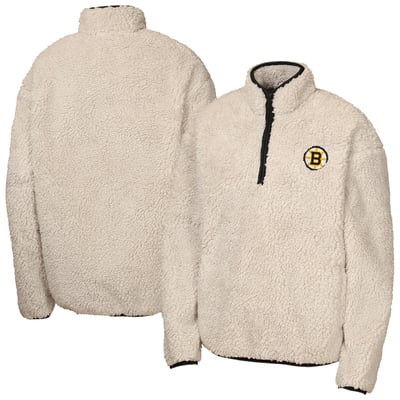 Boston Bruins Outerstuff Girls Youth Collective Success Oversized Quarter-Zip Pullover - Cream