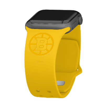 Boston Bruins Debossed Silicone Apple Watch Band - Gold