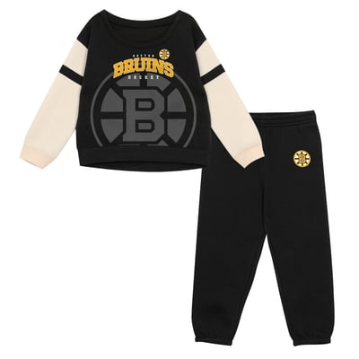  Boston Bruins Outerstuff Infant  Grace On Ice Sweatshirt and Pants Set - Black