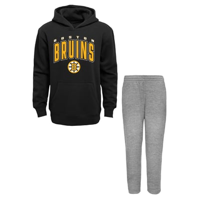 Boston Bruins Outerstuff Infant Step By Step Hoodie & Pants Set - Black/Gray