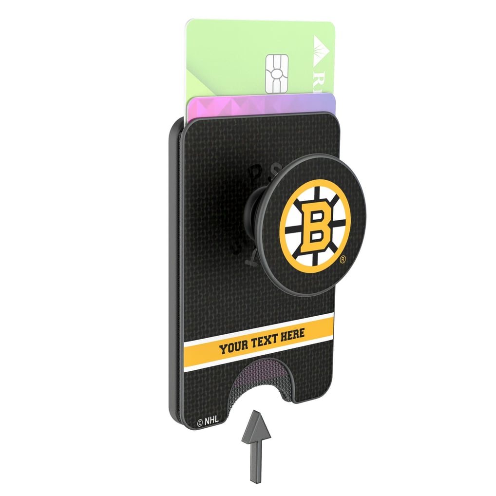 Boston Bruins Keyscaper Personalized Solid PopSockets Magnetic Wallet