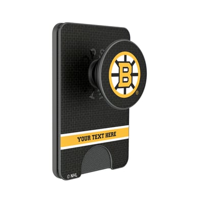 Boston Bruins Keyscaper Personalized Solid PopSockets Magnetic Wallet