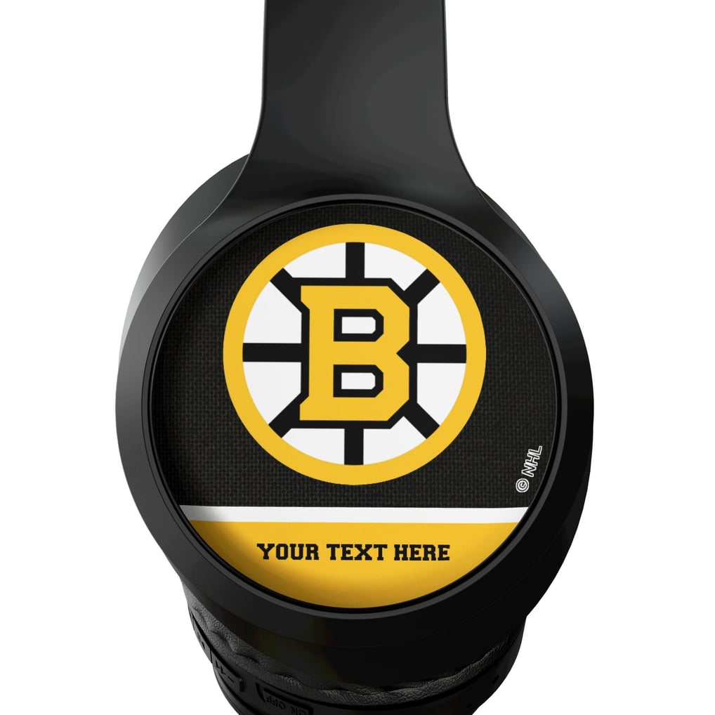 Boston Bruins Keyscaper Personalized Solid Wireless Bluetooth Headphones With Case
