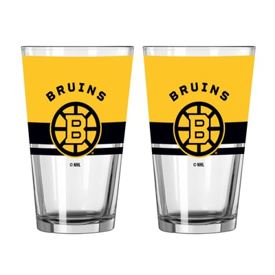 Boston Bruins Logo Brands Two-Piece 16oz. Horizon Pint Glass Set