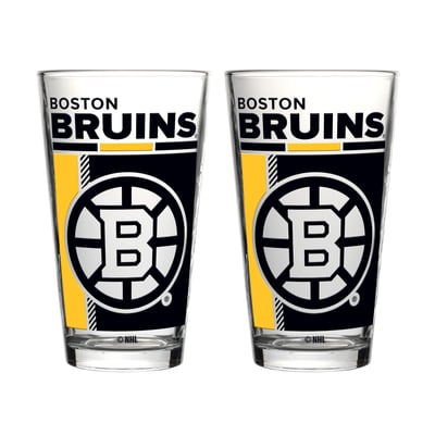 Boston Bruins Logo Brands Two-Piece 16oz. Pint Glass Set