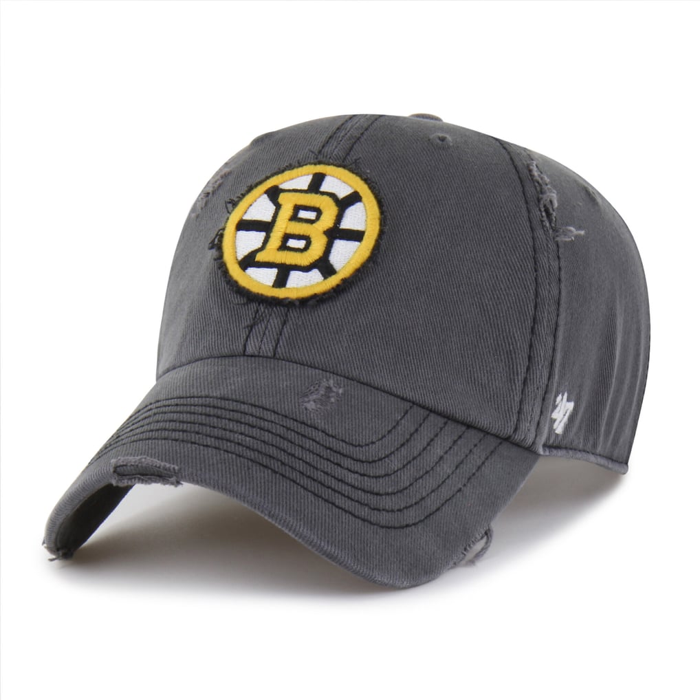  Boston Bruins '47 Weathered Clean Up Adjustable Hat - Charcoal