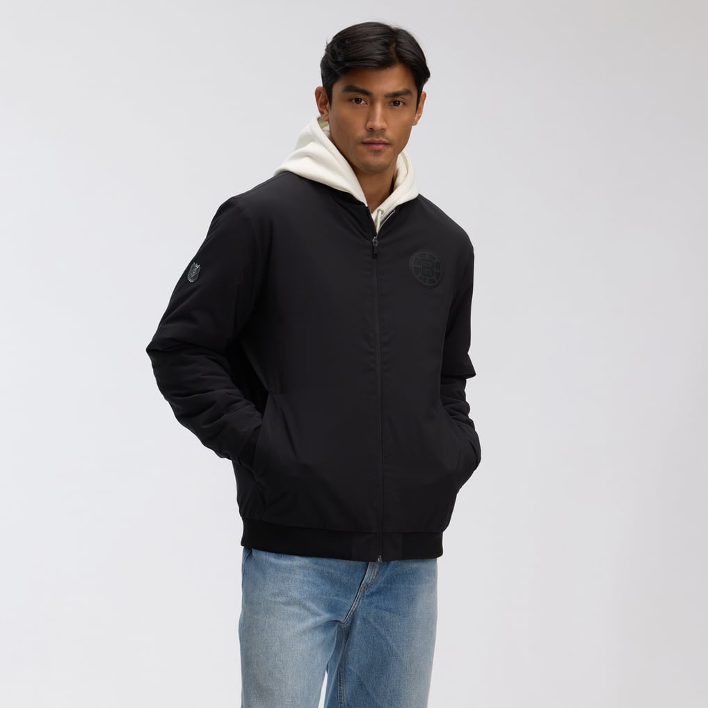 Boston Bruins Fanatics Authentic Pro Road Lightweight Full-Zip Bomber Jacket - Black