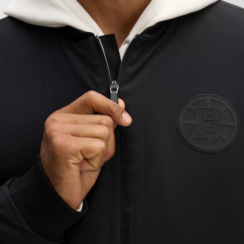 Boston Bruins Fanatics Authentic Pro Road Lightweight Full-Zip Bomber Jacket - Black