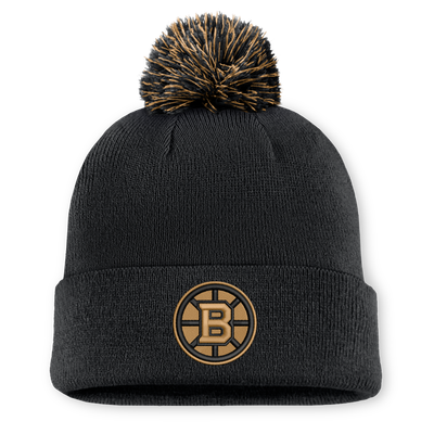 Boston Bruins Fanatics Military Appreciation Cuffed Knit Hat with Pom - Black
