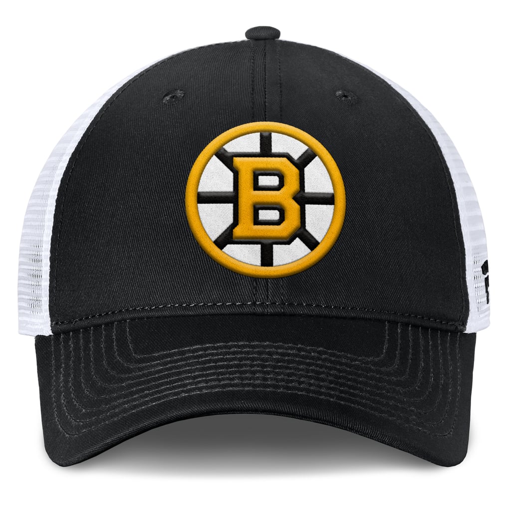 Boston Bruins Fanatics Core Primary Logo Trucker Adjustable Hat - Black/White