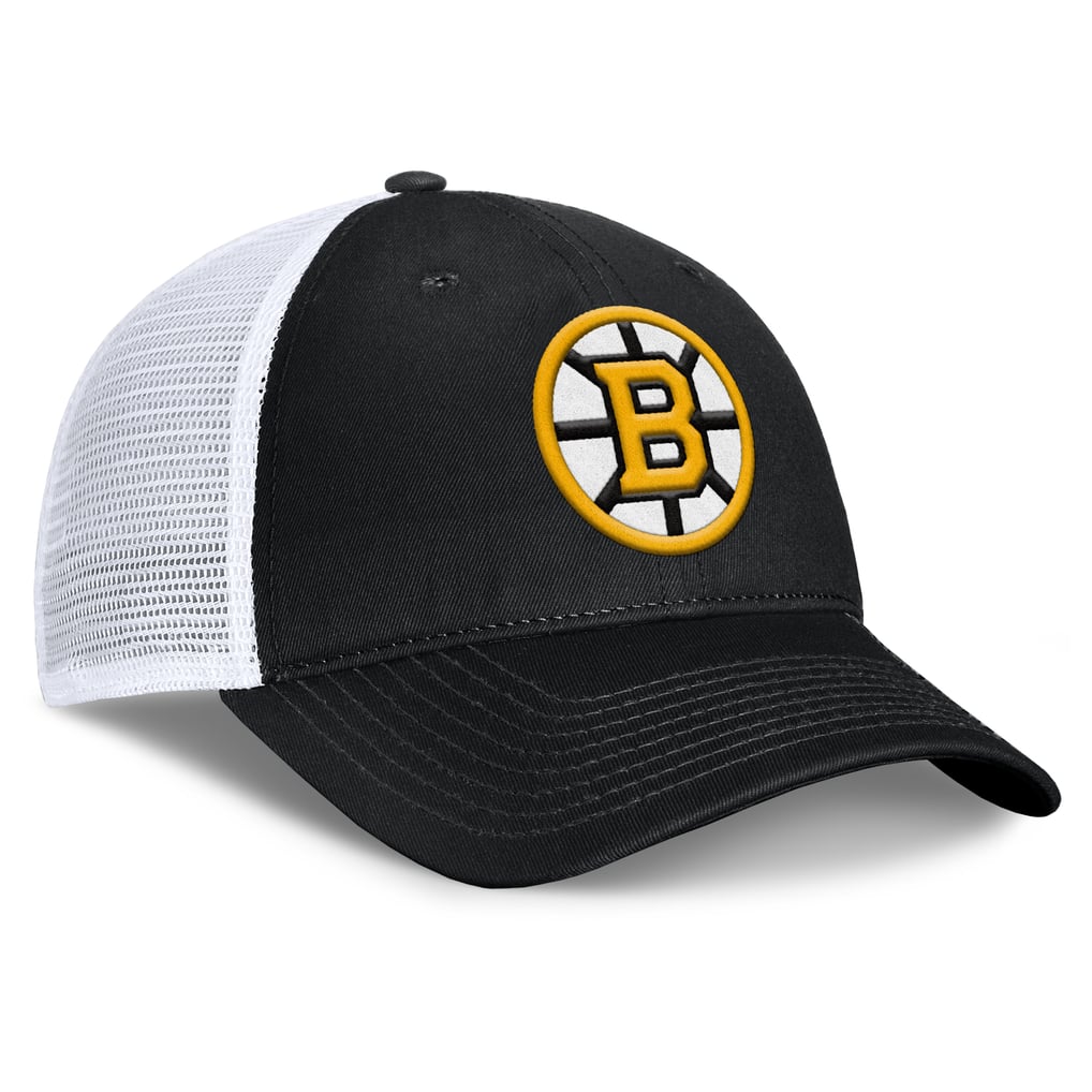 Boston Bruins Fanatics Core Primary Logo Trucker Adjustable Hat - Black/White