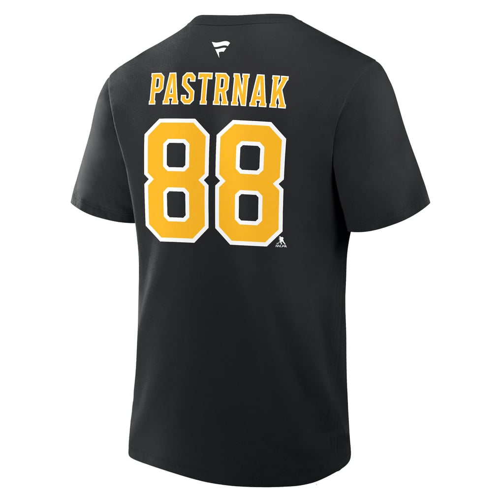 David Pastrnak Boston Bruins Fanatics Authentic Stack Name & Number T-Shirt - Black