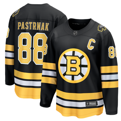 David Pastrnak Boston Bruins Fanatics Home Captain Patch Breakaway Jersey - Black