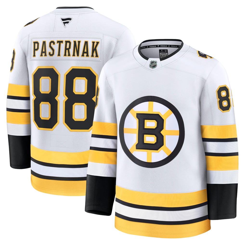 Men's Boston Bruins David Pastrnak Fanatics White Away Premium Player ...