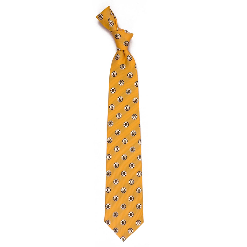 Boston Bruins Echo Woven Silk Tie - Gold