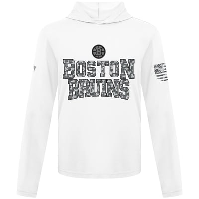 Boston Bruins Levelwear Anthem Camo Long Sleeve Hooded T-Shirt - White