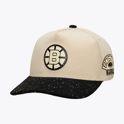 Boston Bruins Mitchell & Ness Cookies & Cream Pro Pinch Snapback Hat - Cream/Black