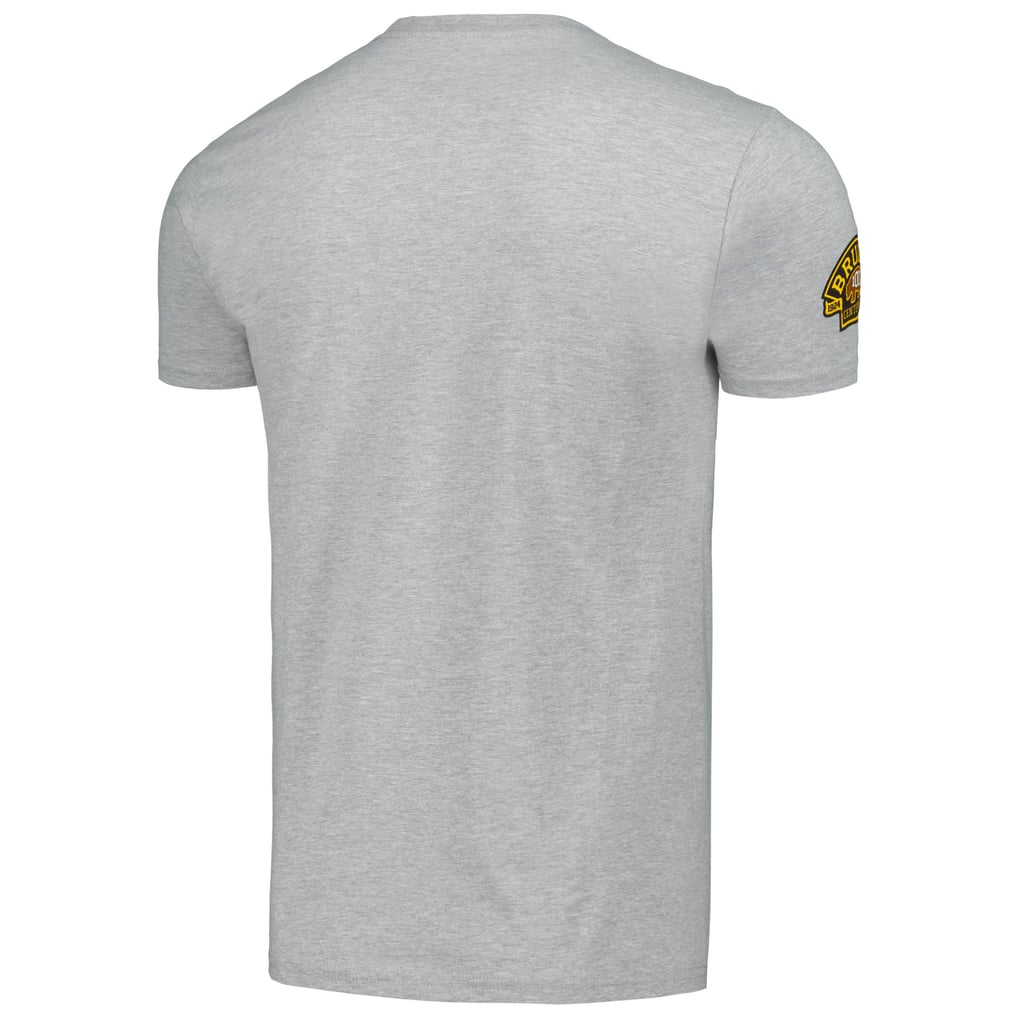 Boston Bruins Mitchell & Ness 100th Anniversary Script Sweep T-Shirt - Heather Gray
