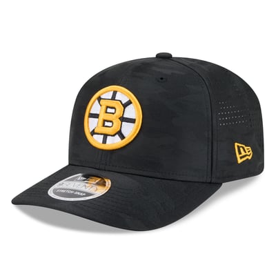 Boston Bruins New Era Camo 9SEVENTY Perforated Adjustable Hat - Black