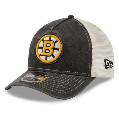  Boston Bruins New Era Fan Applique M-Crown A-Frame 9FORTY Adjustable Hat - Black