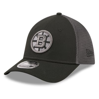 Boston Bruins New Era Neo Mesh 39THIRTY M-Crown Stretch Hat - Black