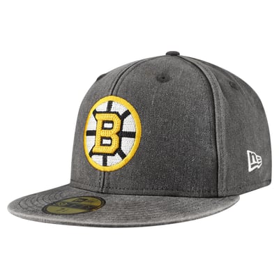Boston Bruins New Era Washed 59FIFTY Fitted Hat - Black
