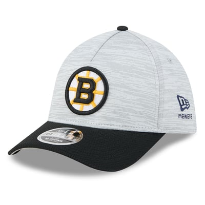 Boston Bruins New Era Digi Tech 39THIRTY A-Frame Stretch Hat - Gray/Black