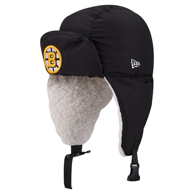  Boston Bruins New Era x Alpha Industries Puffer Quilted Trapper Hat - Black