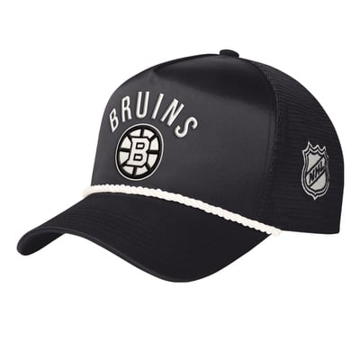 Boston Bruins Starter Satin Trucker Adjustable Hat - Black