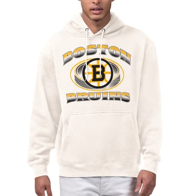  Boston Bruins Starter Face Off Fleece Hoodie - Cream