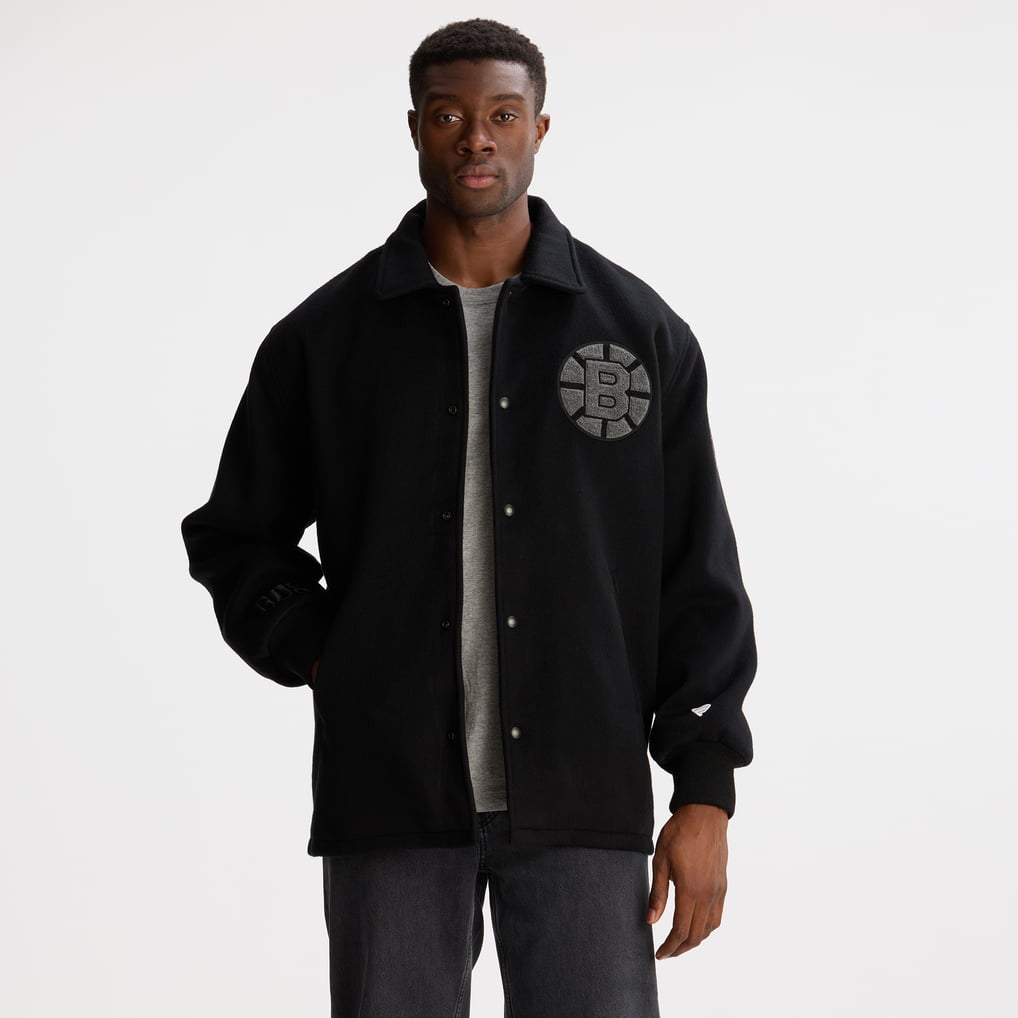 Boston Bruins Todd Snyder Cashmere Full-Snap Coaches Jacket - Black