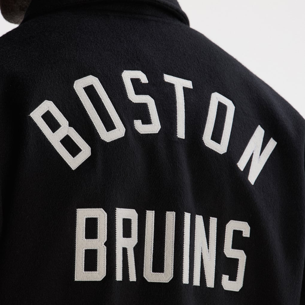 Boston Bruins Todd Snyder Cashmere Full-Snap Coaches Jacket - Black