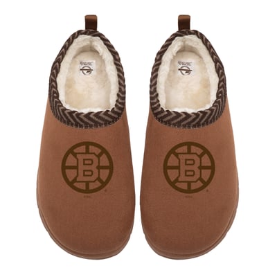 Boston Bruins ISlide Unisex Tonal Logo Mission Slippers - Tan
