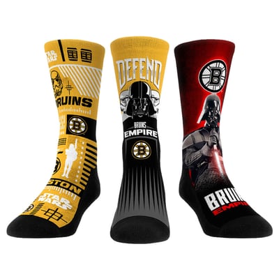  Boston Bruins Rock Em Unisex Star Wars Three-Pack Crew Socks Set - Yellow