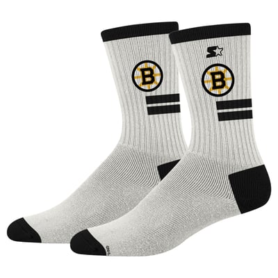  Boston Bruins Starter Unisex Premiere Cushioned Crew Socks - Cream