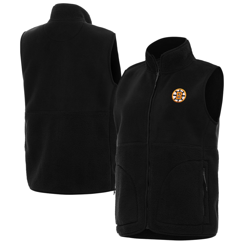 Boston Bruins Antigua Women's Nostalgic Full-Zip Vest - Black
