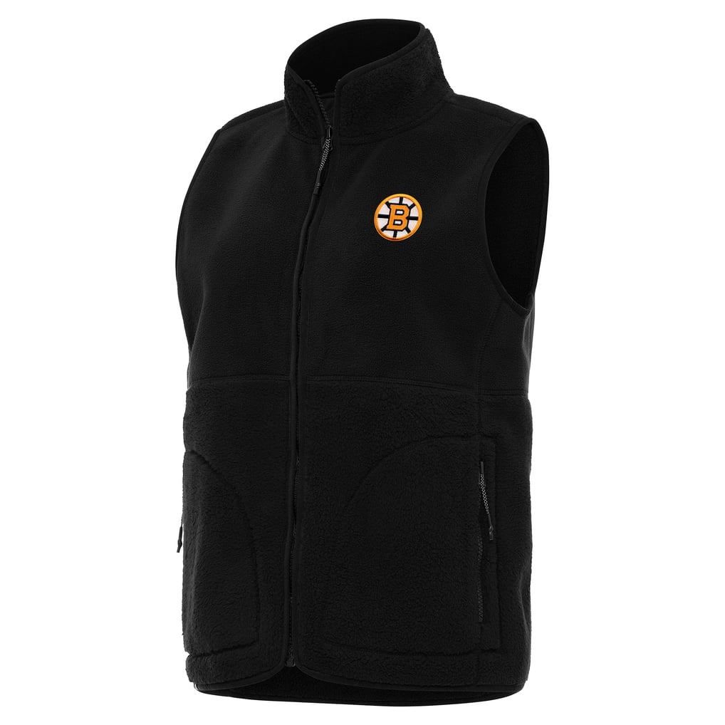 Boston Bruins Antigua Women's Nostalgic Full-Zip Vest - Black
