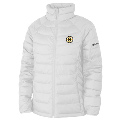  Boston Bruins Columbia Women's Omni-Heat Powder Lite II Raglan Full-Zip Jacket - White