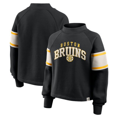 Boston Bruins Fanatics Women's Heritage Overtime Fleece Mockneck Sweatshirt - Black
