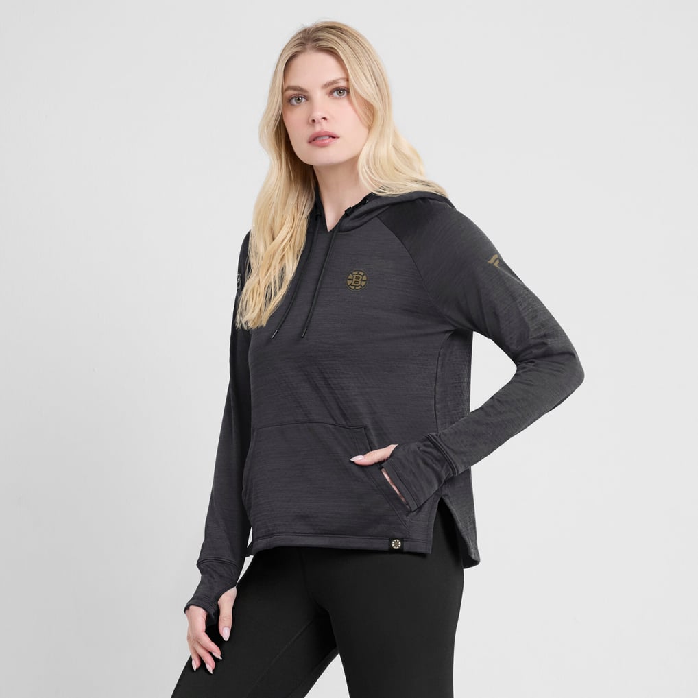  Boston Bruins Fanatics Women's Authentic Pro Pullover Hoodie - Heather Charcoal