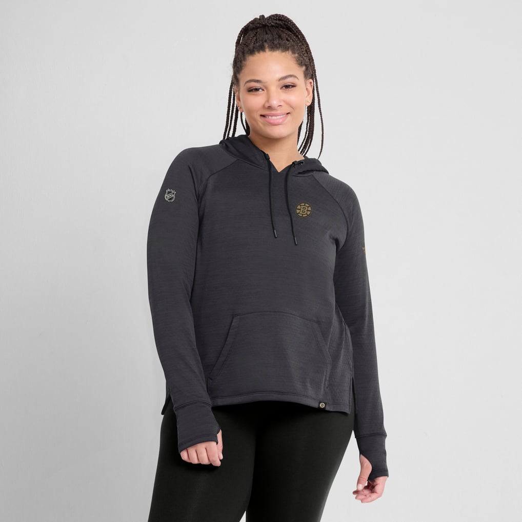  Boston Bruins Fanatics Women's Authentic Pro Pullover Hoodie - Heather Charcoal